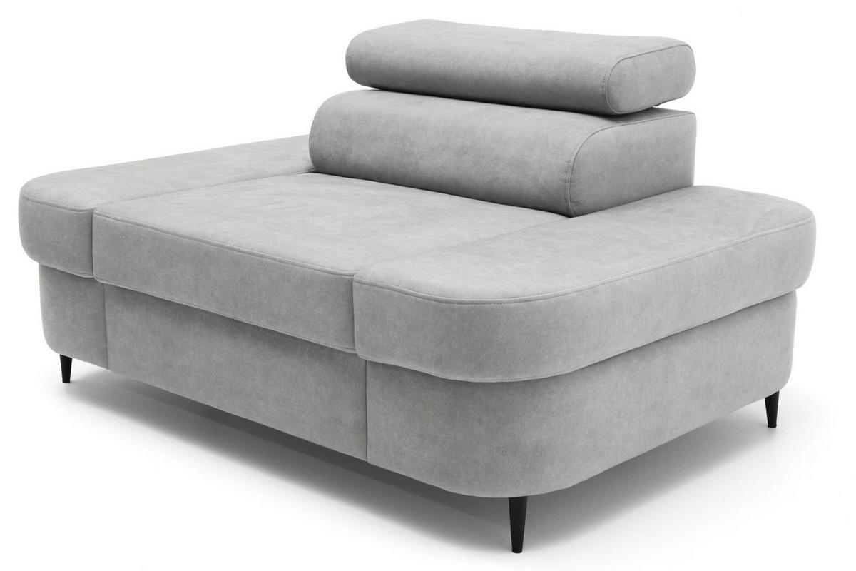 SESSEL PRIAM mit verstellbare Kopfstütze Velours Grau - Schwarz/Grau, Holz/Textil (145/97/105cm) - Muffo