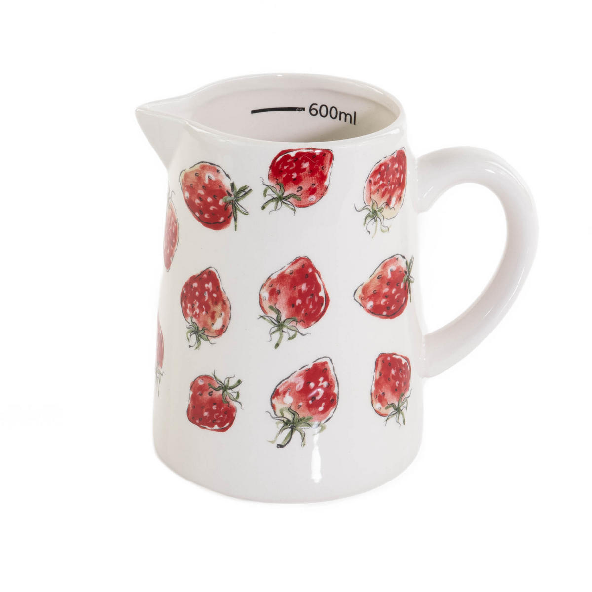KRUG Keramik Strawberry 500 ml - Rot/Weiß, Keramik (15L) - Boltze Home
