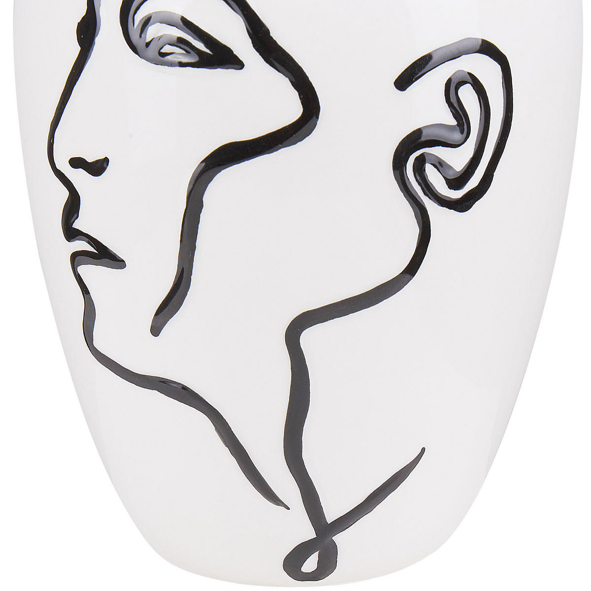 BLUMENVASE Steinzeug weiß Helike - Weiß, Stein (23cm) - Beliani