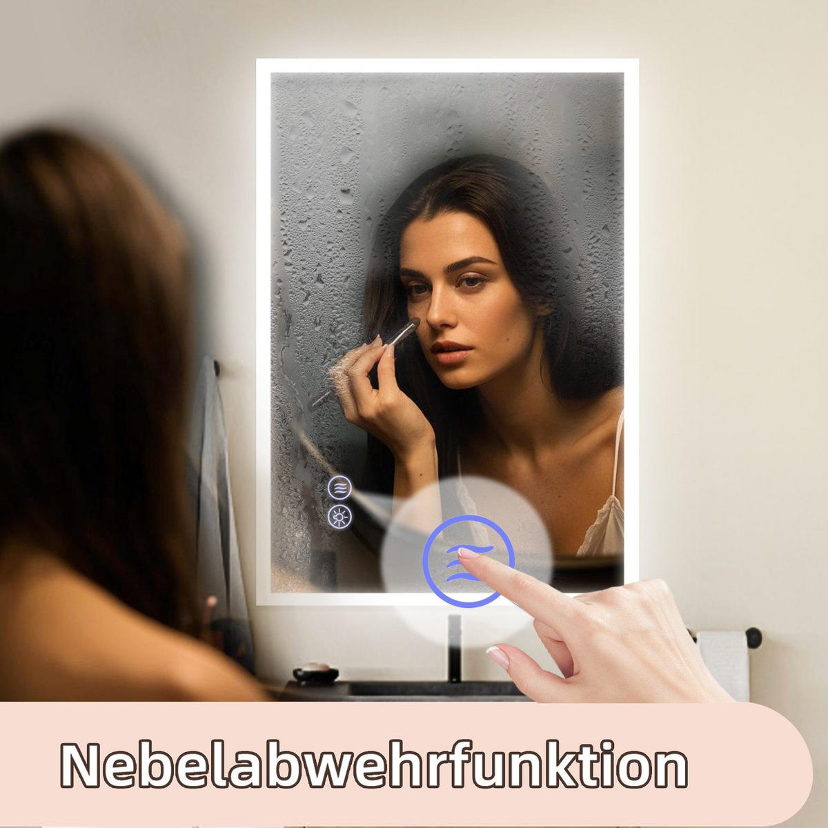 BADEZIMMERSPIEGEL Reddy mit LED-Leuchte 70/50 cm - Weiß, Glas (70/2.9/50cm) - Nettlife