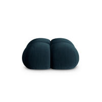 POUF Loretto aus Samt petrol - Petrol, Textil (90/40/90cm) - Cosmopolitan Design