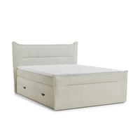 BOXSPRINGBETT Pelino 140/200 cm, in Creme, Bettkasten, Matratze, Topper - Creme/Schwarz, Holz/Holzwerkstoff (140/200cm) - Maison de Reve