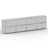 AKTENSCHRANK, 8 Schubladen & Schloss, Breite 302 cm, Lichtgrau - Chromfarben/Silberfarben, Metall (40/80.5/302.2cm) - Versee