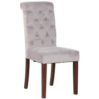 ESSZIMMERSTUHL WALES Samt 98x45x63 cm grau Holz - Grau, Holz (45/98/63cm) - DELUKE