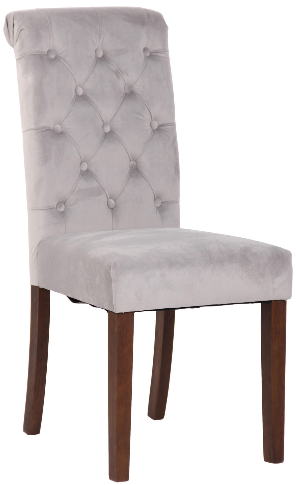 ESSZIMMERSTÜHLE 2er-Set WALES Samt 98x45x63 cm grau Holz - Grau, Holz (45/98/63cm) - DELUKE