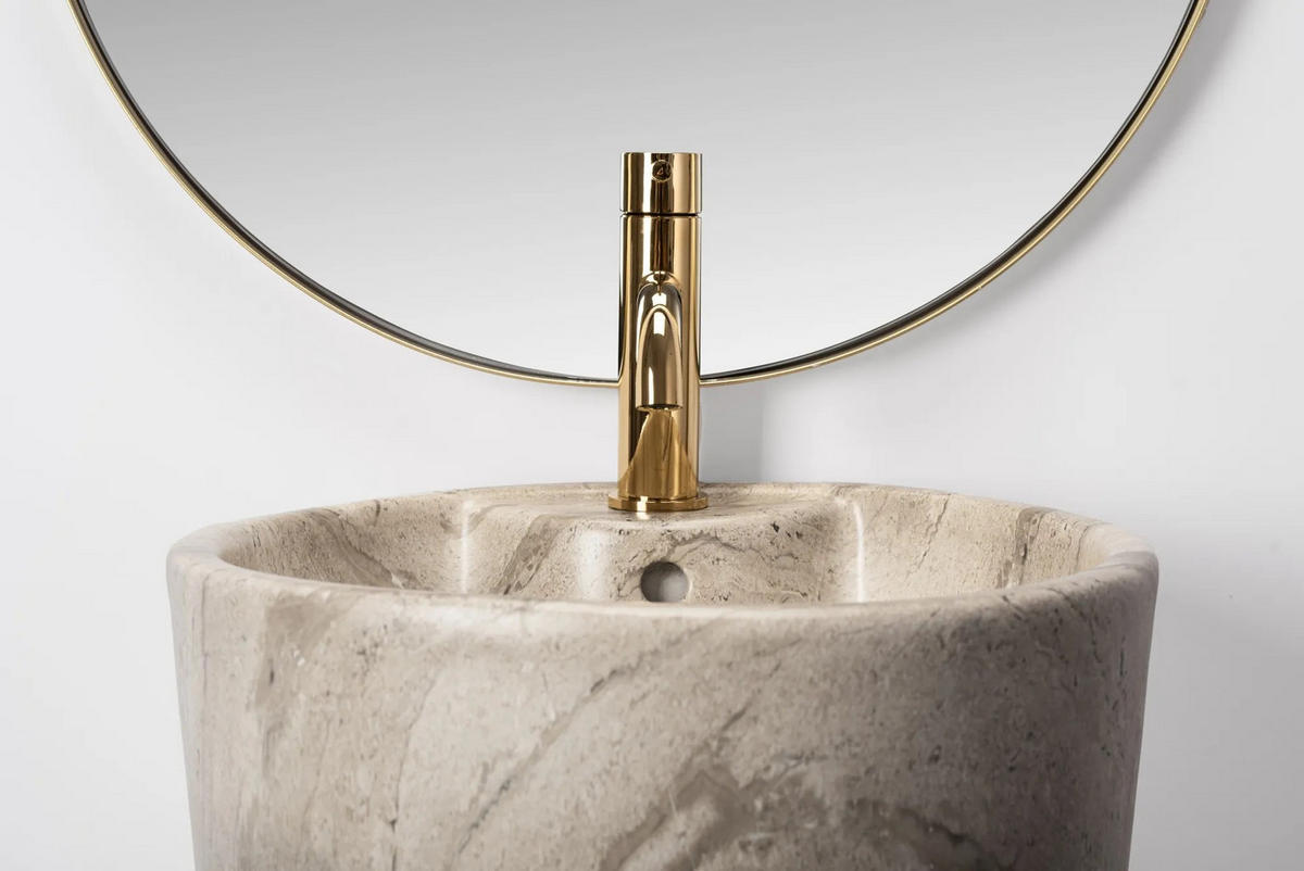 STANDWASCHBECKEN Rea Blanka Natural Matt - Beige, Keramik (40/85/40cm) - REA