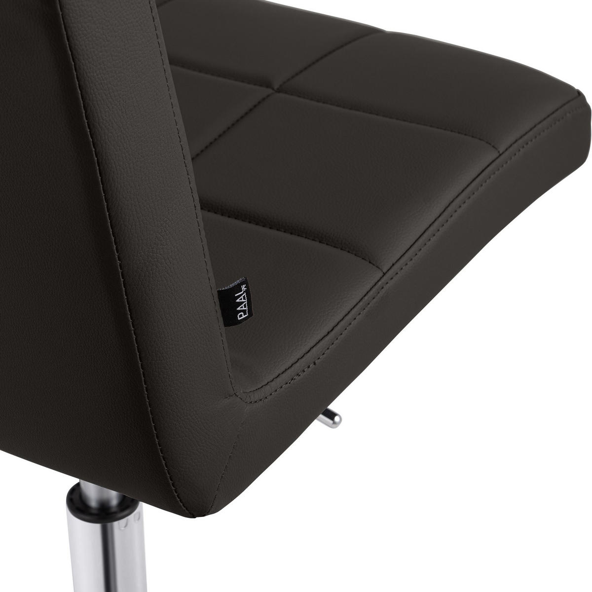 DREHSTUHL Lederlook Braun - Chromfarben/Braun, Textil/Metall (47/93/56cm) - CLP