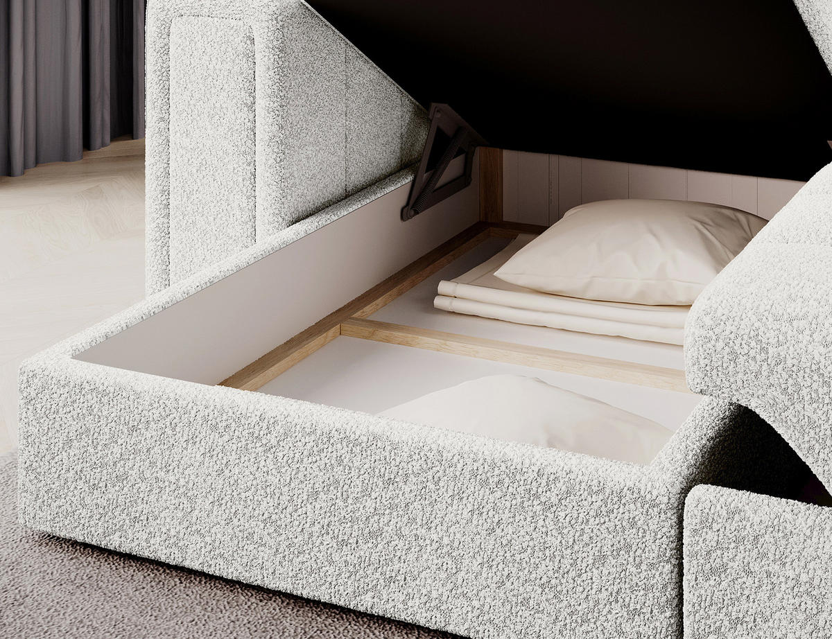 ECKSOFA BLENDI - Weiß (Royal 01) - Weiß, Holzwerkstoff (260/150cm) - Möblo