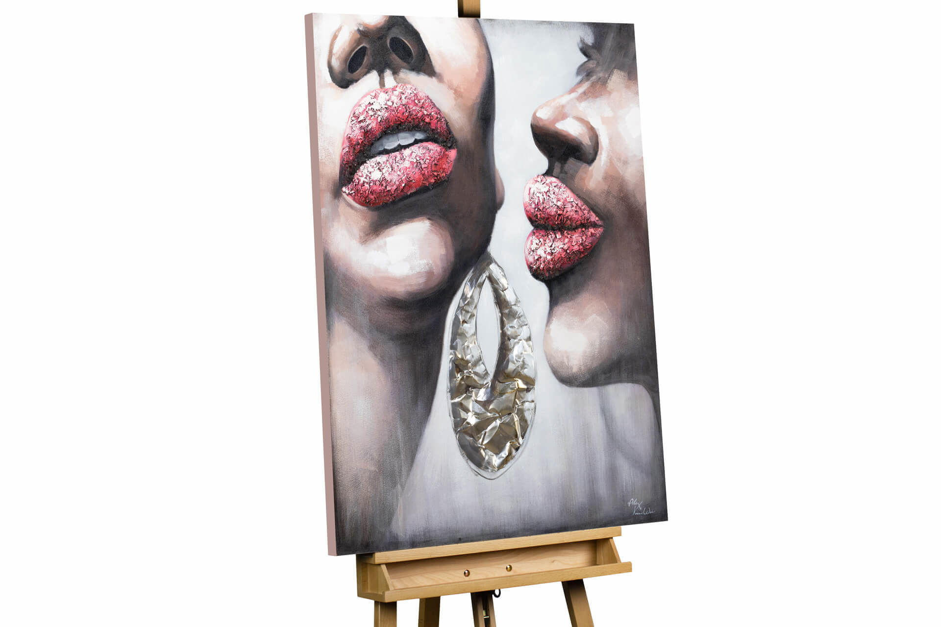 KUNSTLOFT RUČNĚ MALOVANÝ AKRYLOVÝ OBRAZ BÍLÝ/BÉŽOVÝ, 75/100 CM