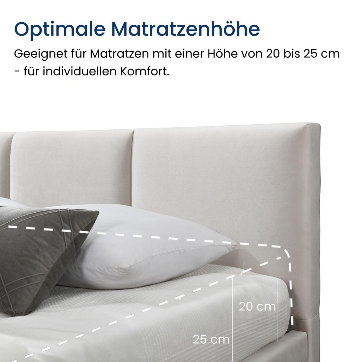 POLSTERBETT 160x200 cm in Hellbeige - Beige, Metall (160/200cm) - Home Collective