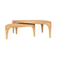 COUCHTISCH Isla Organisch 2er-Set Natur - Beige, Holzwerkstoff (110/60/36cm) - Zuiver