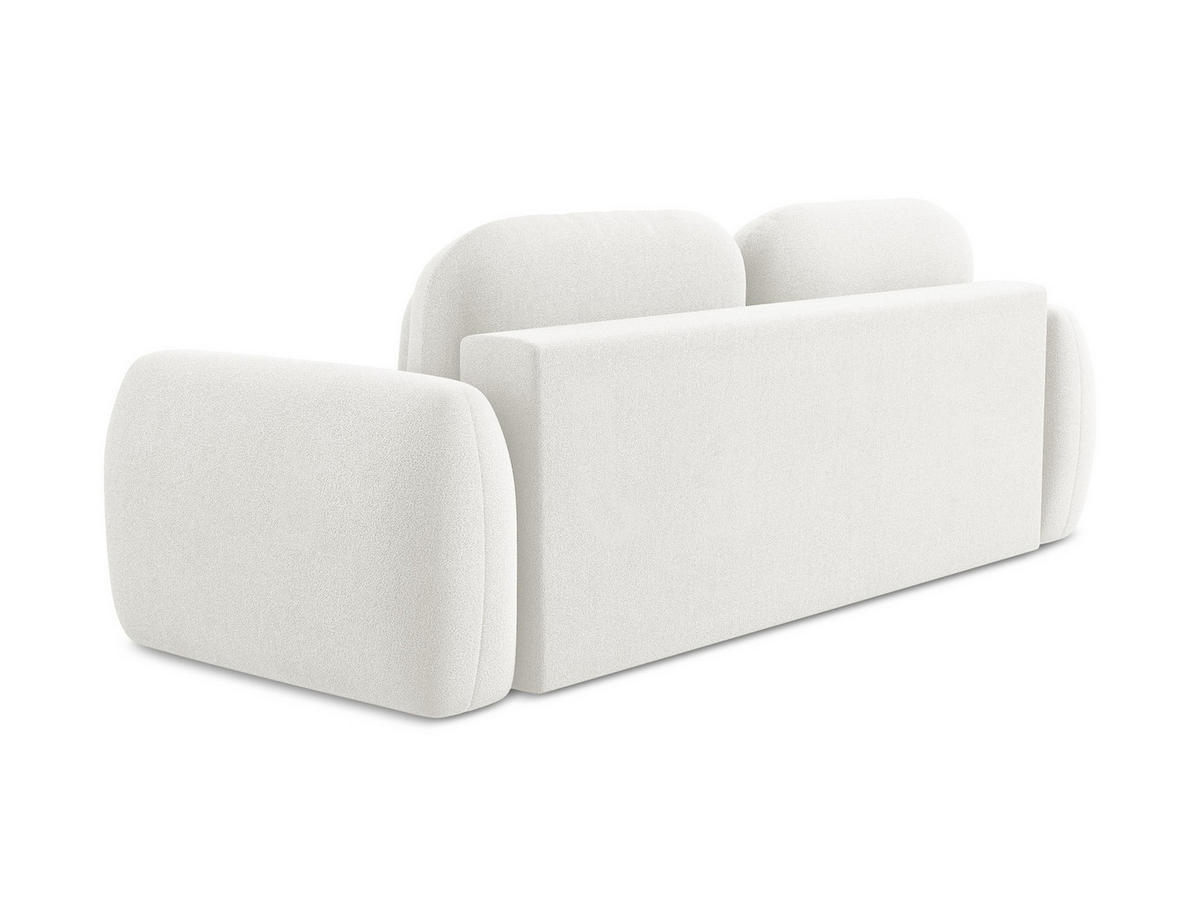 3-SITZER SOFA mit Schlaffunktion Bouclé Stoff Weiß - Schwarz/Weiß, Holzwerkstoff/Kunststoff (266/95/121cm) - LaMiaSofa