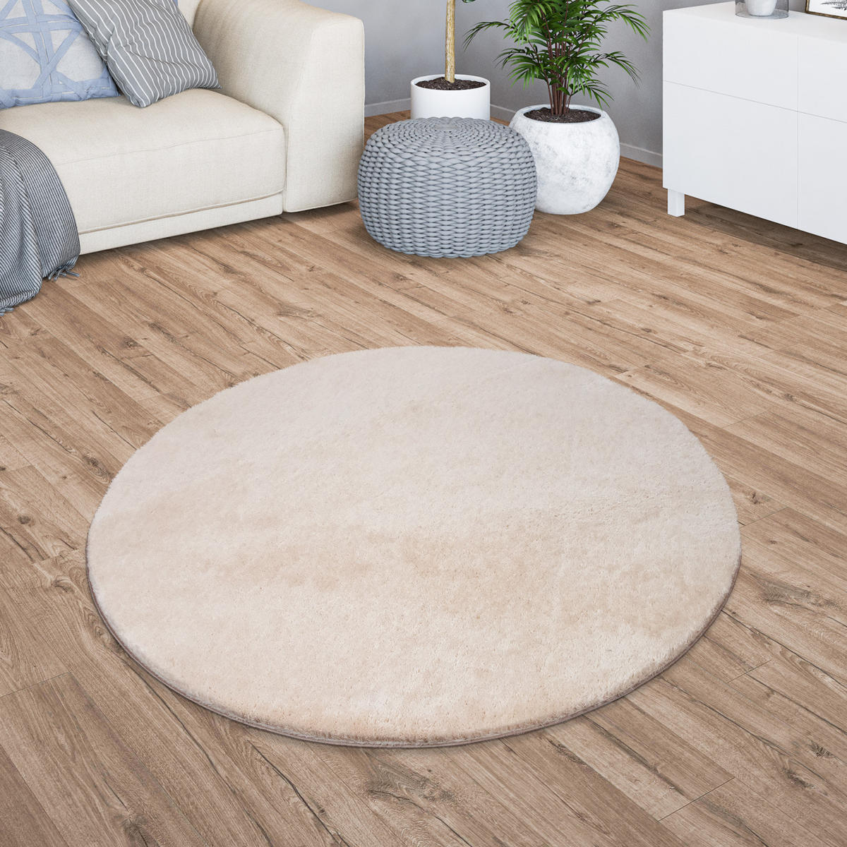 FLACHWEBETEPPICH Beige Ø 80 cm - Beige, Kunststoff (80/80cm) - TT Home