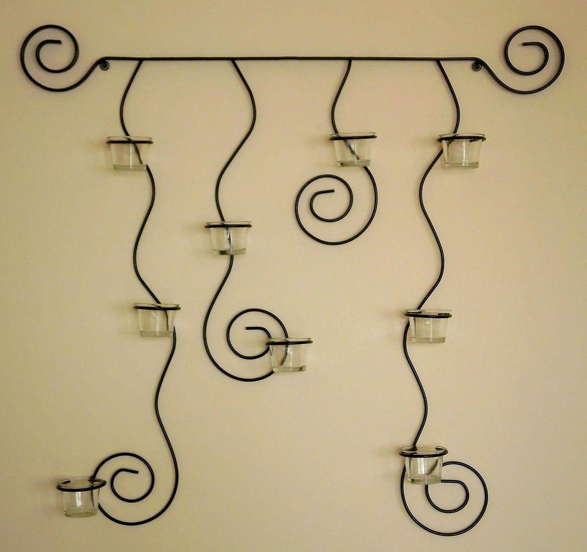 WANDTEELICHTHALTER Lysa Schwarz Wandkerzenhalter Metall 74cm - Schwarz, Metall (70cm) - DanDiBo