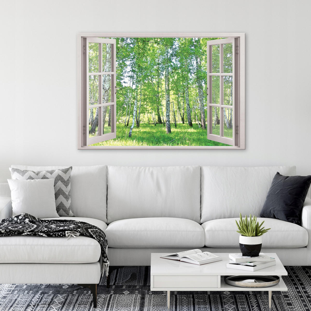 BILDER auf Leinwand Wald Natur Modern 100x70 - Multicolor, Holzwerkstoff (100/70cm) - Wallarena
