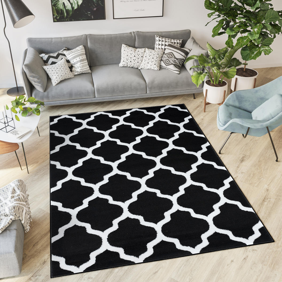 TEPPICH LUXURY Schwarz Marokkanisch Geometrisch 250/300 cm - Schwarz, Textil (250/300cm) - Tapiso