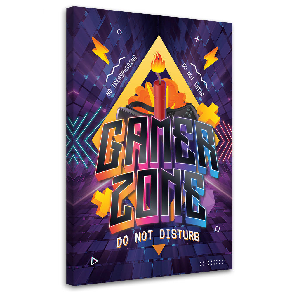 WANDBILD inschrift der spielerzone - Multicolor, Textil (40/60cm) - Feeby