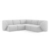ECKSOFA Bouclé Stoff Grau - Silberfarben/Schwarz, Holzwerkstoff/Kunststoff (251/251cm) - Makamii