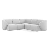 ECKSOFA Bouclé Stoff Grau - Silberfarben/Schwarz, Holzwerkstoff/Kunststoff (251/251cm) - Makamii