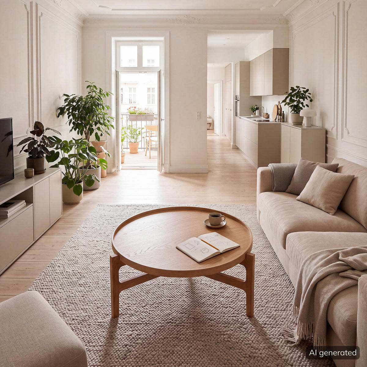 COUCHTISCH - Echtholzfurnier - Eiche - Braun, Holzwerkstoff (74/74/33cm) - home24