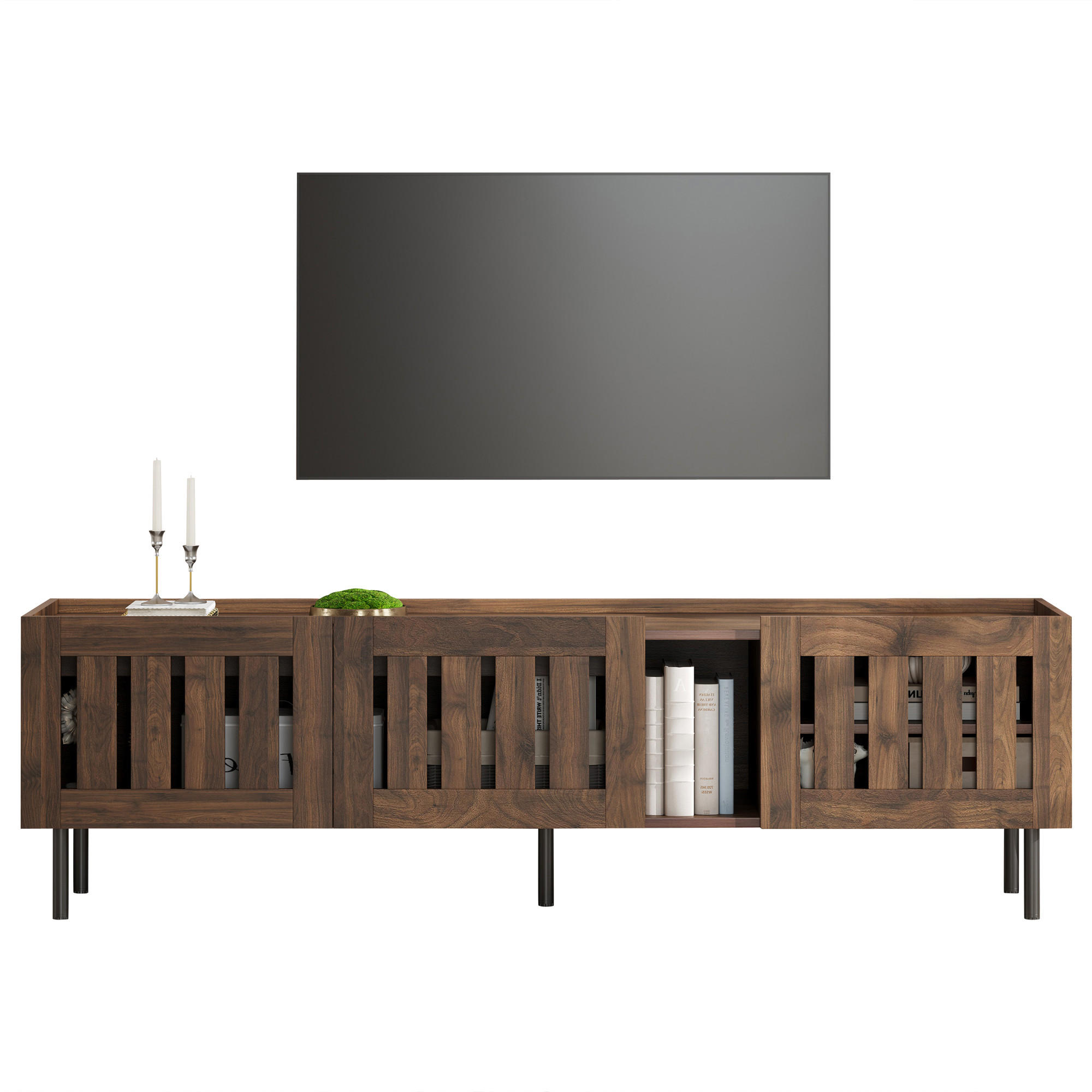 TV-LOWBOARD 160x40x47 cm Walnuss MDF Minimalistisch Schrank - Walnussfarben, Holzwerkstoff (40/47/160cm) - FLIEKS
