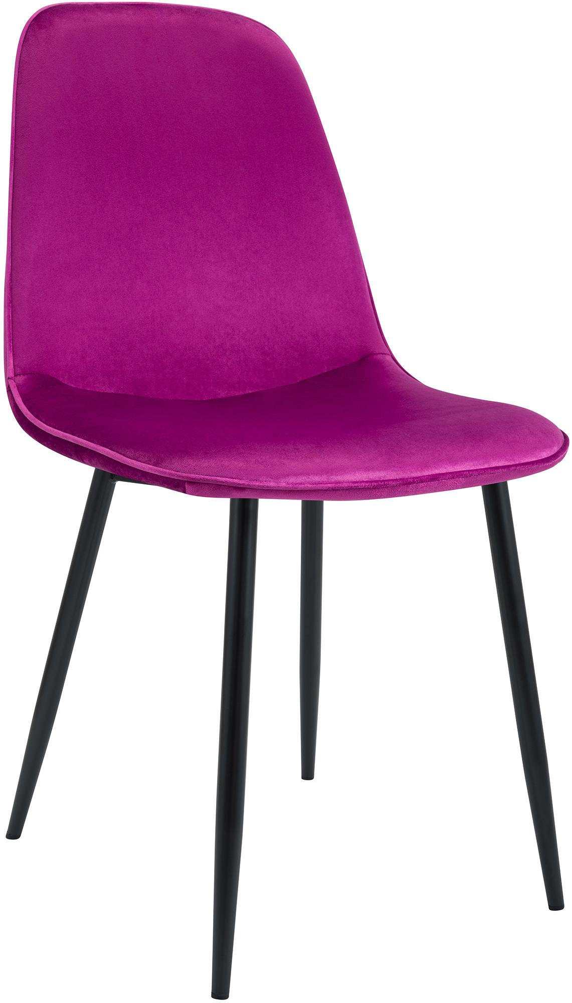 ESSZIMMERSTUHL Samt Lila - Lila/Schwarz, Textil/Metall (45/88/54cm) - CLP