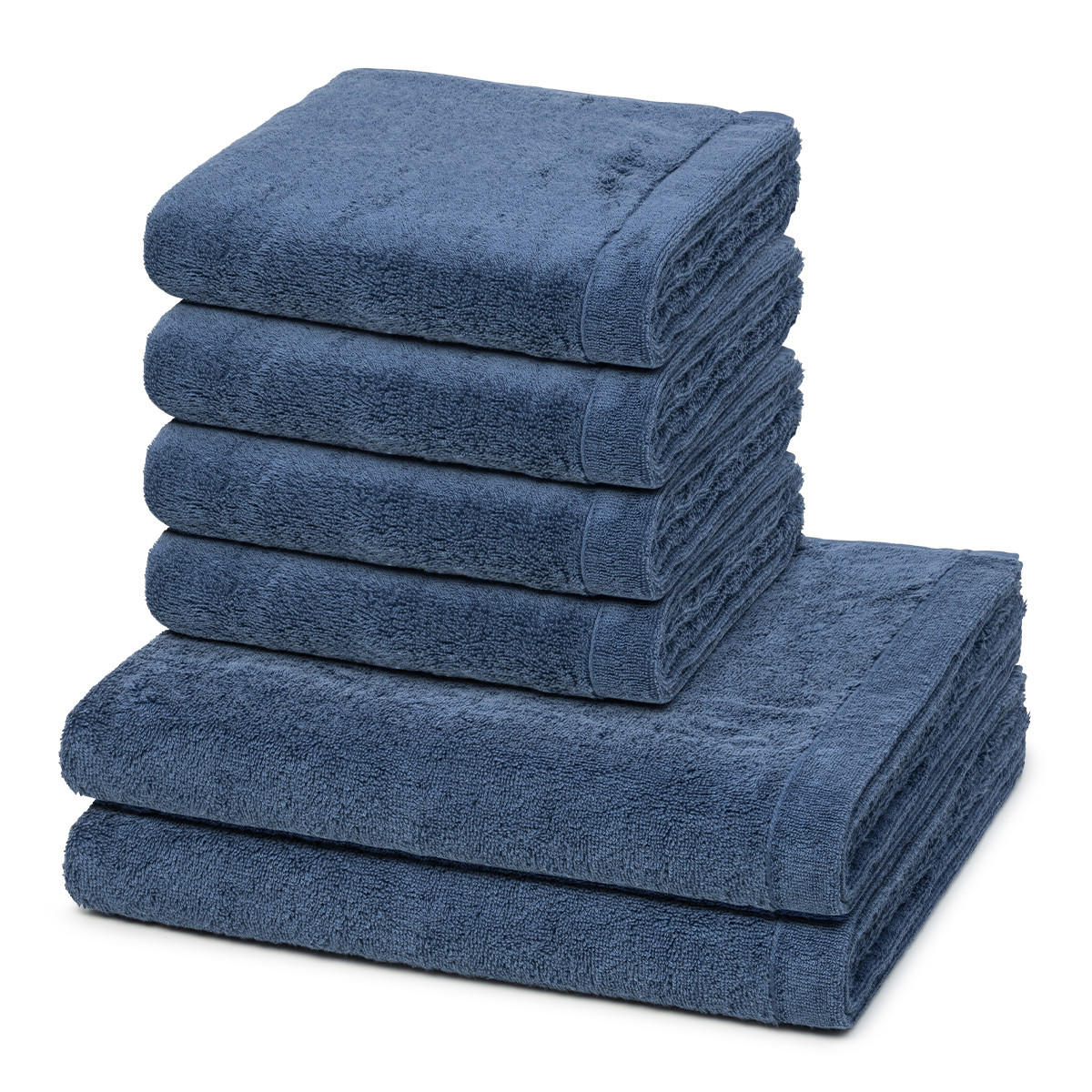 FROTTIERSET Lifestyle 6-teilig - Dunkelblau, Textil (50/100cm) - Cawoe