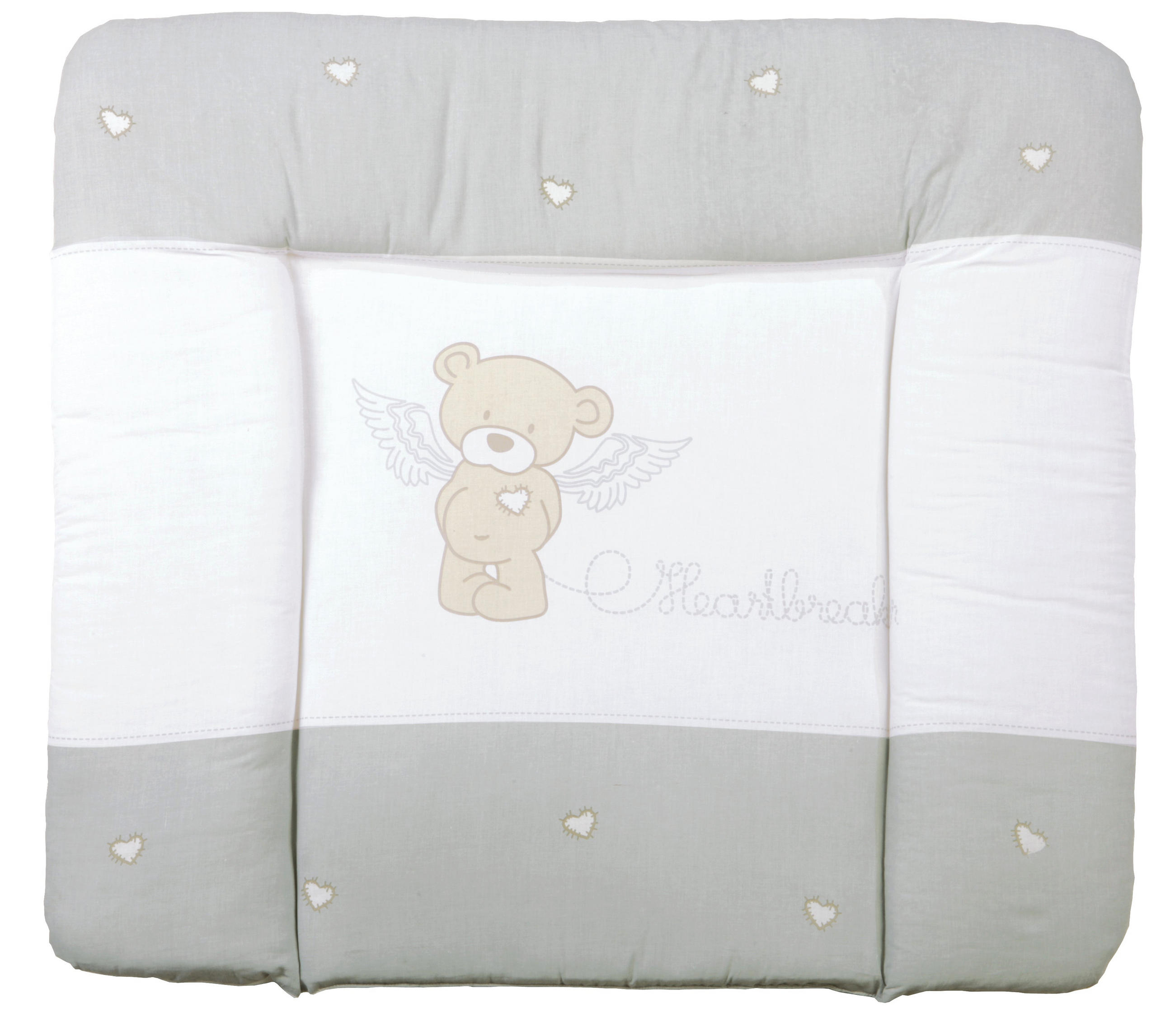 WICKELAUFLAGE Heartbreakerbär - Hellgrau, Textil (85/75cm) - Roba