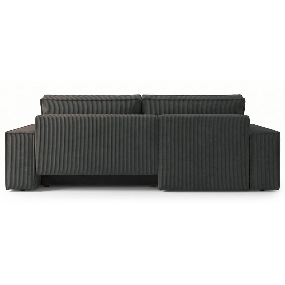 ECKSOFA Farese New Dunkelgrau Cord - Dunkelgrau/Schwarz, Kunststoff/Textil (267/167cm) - Selsey