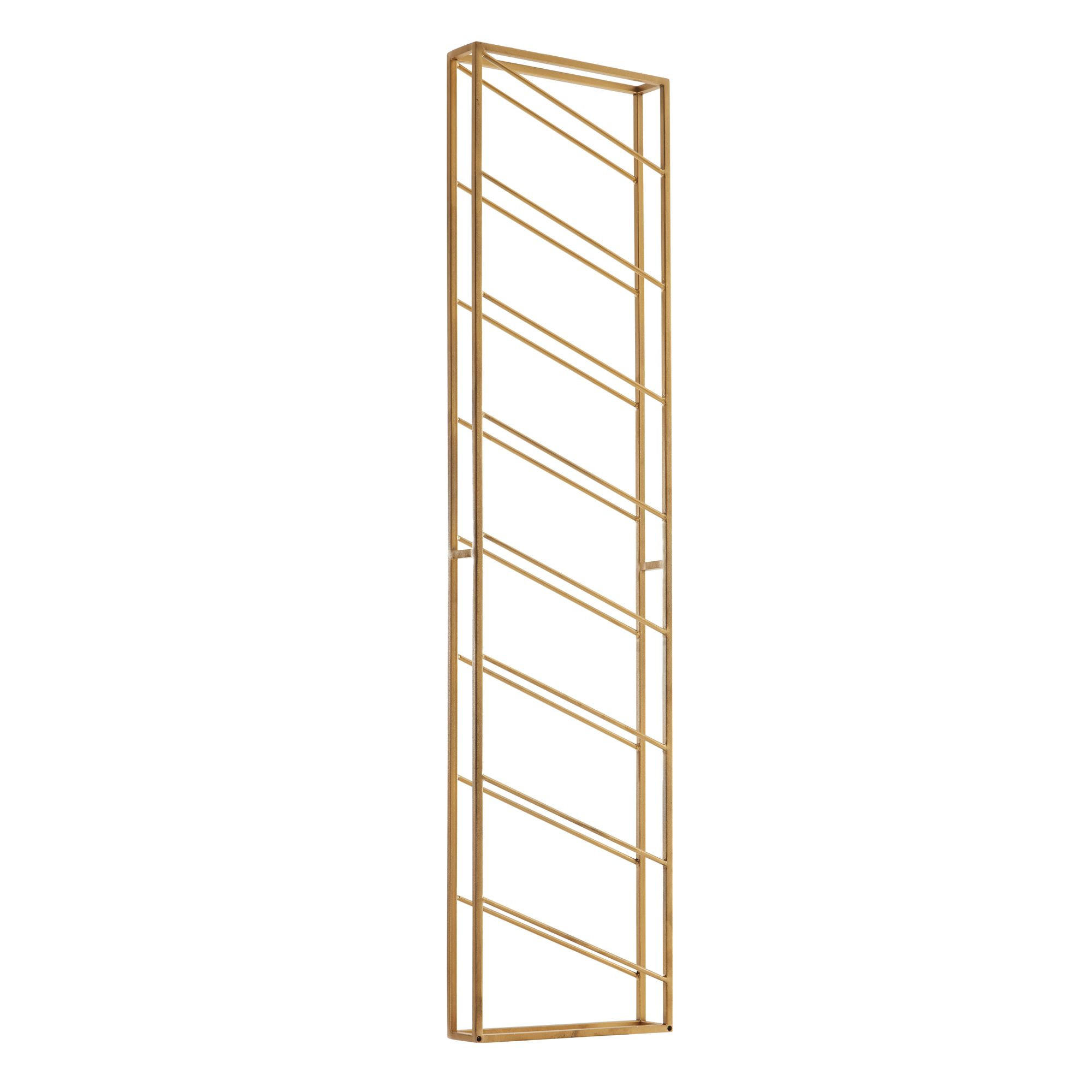 WEINREGAL STILVIN Eisen Pulverbeschichtet Wandmontage Handgefertigt, Gold 36x8x150 cm - Goldfarben, Metall (36/150/8cm) - KADIMA DESIGN