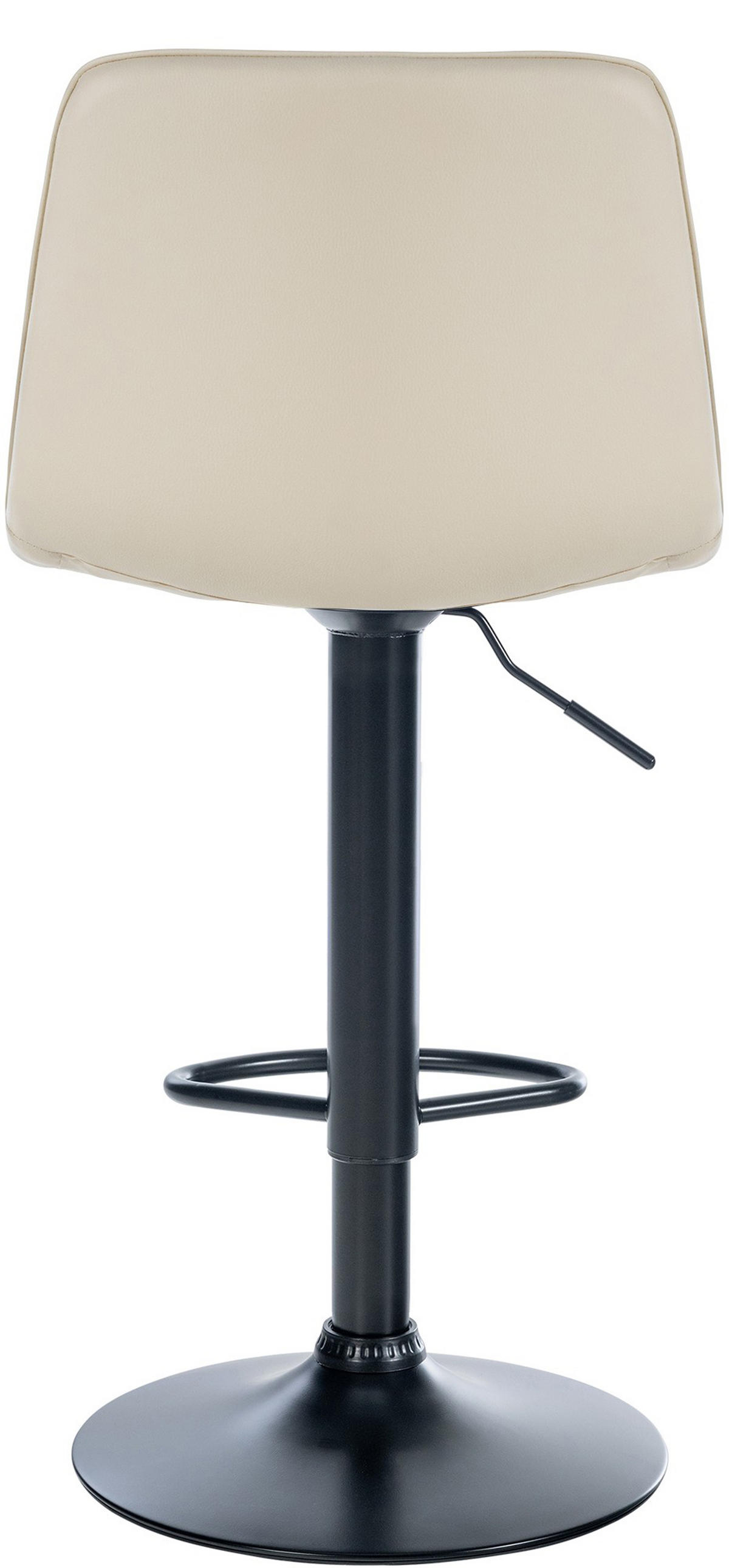 BARHOCKER Lexus Kunstleder Schwarz creme - Schwarz/Naturfarben, Kunststoff/Metall (45/110/46cm) - TPFLiving
