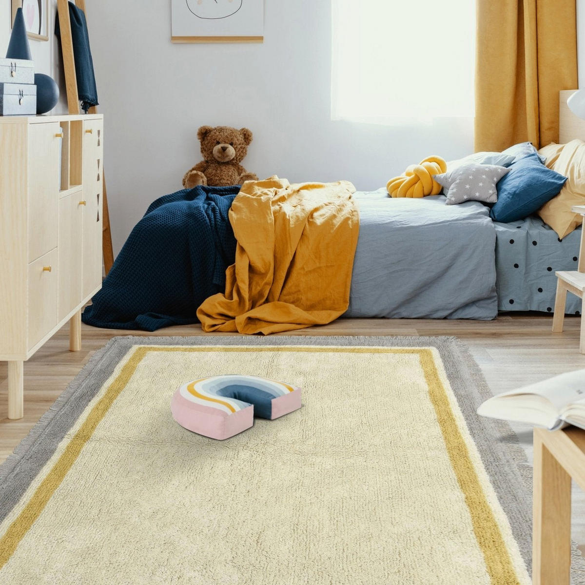 KINDERTEPPICH aus hochwertiger Baumwolle grau - Grau, Naturmaterialien (160/230cm) - AFK Living