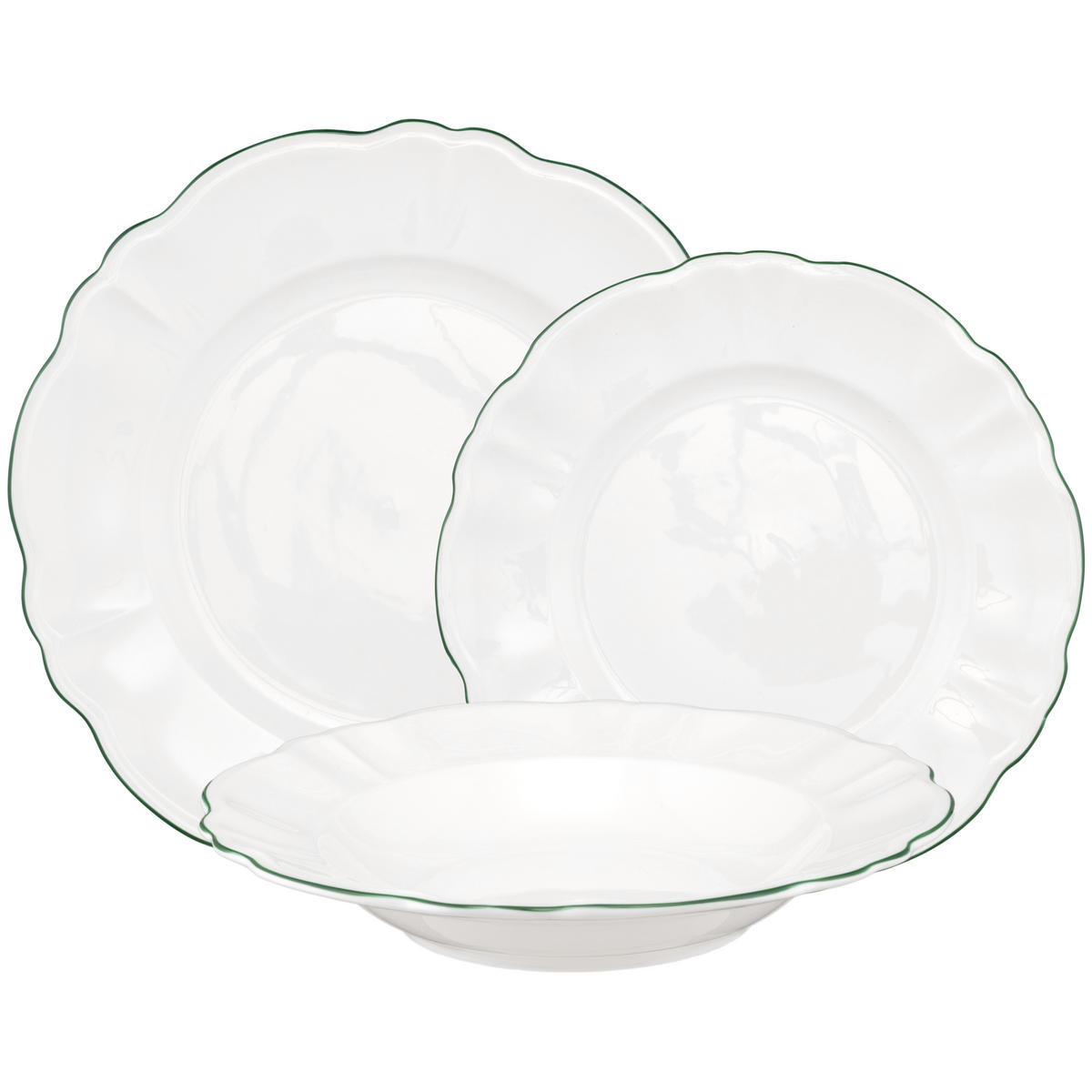 SPEISESERVICE Teresa 18 Teilig - Weiß, Keramik (23/29/38cm)