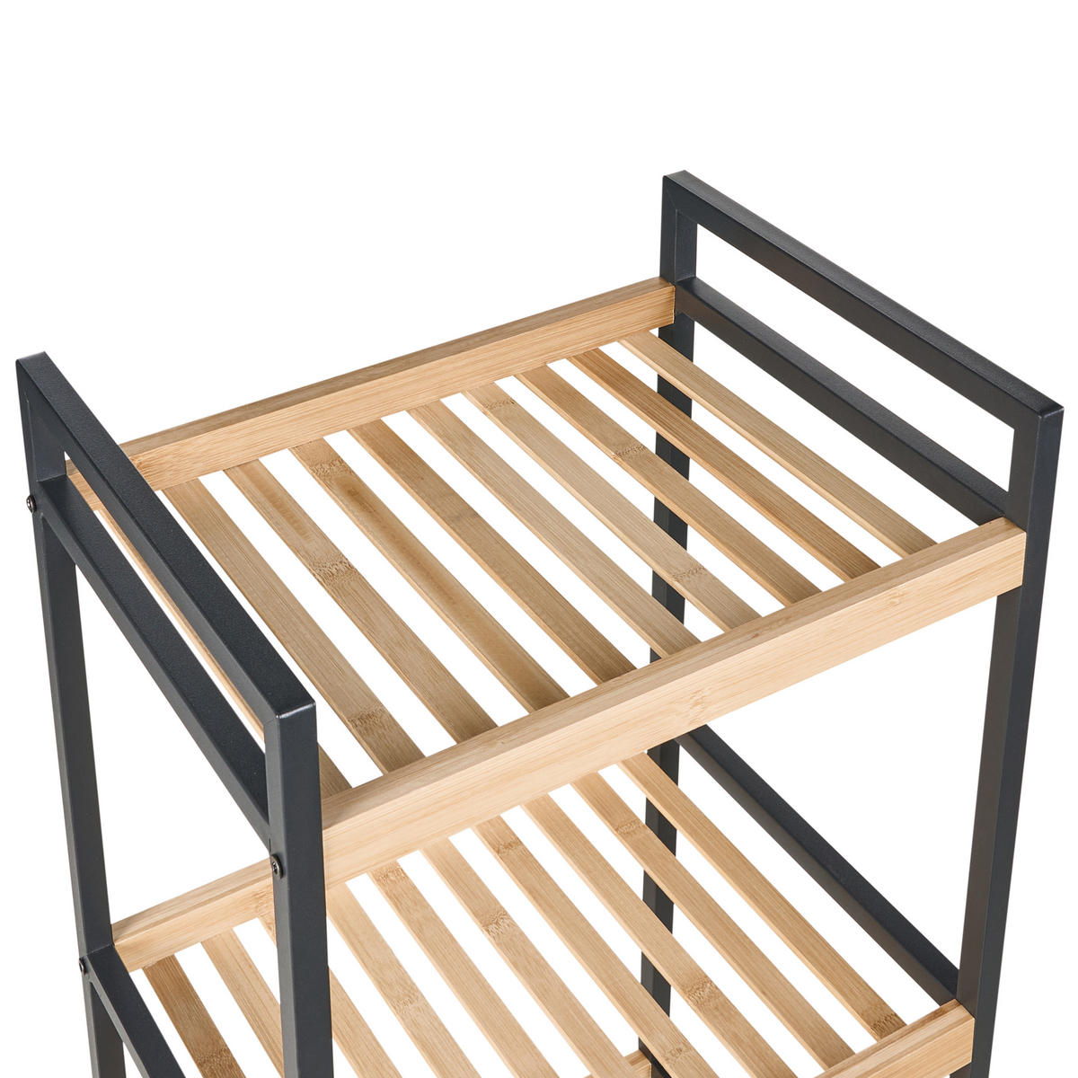 RAFT cu 4 niveluri bambus maro deschis Tajzara - maro/negru, lemn (40/109/30cm) - Beliani