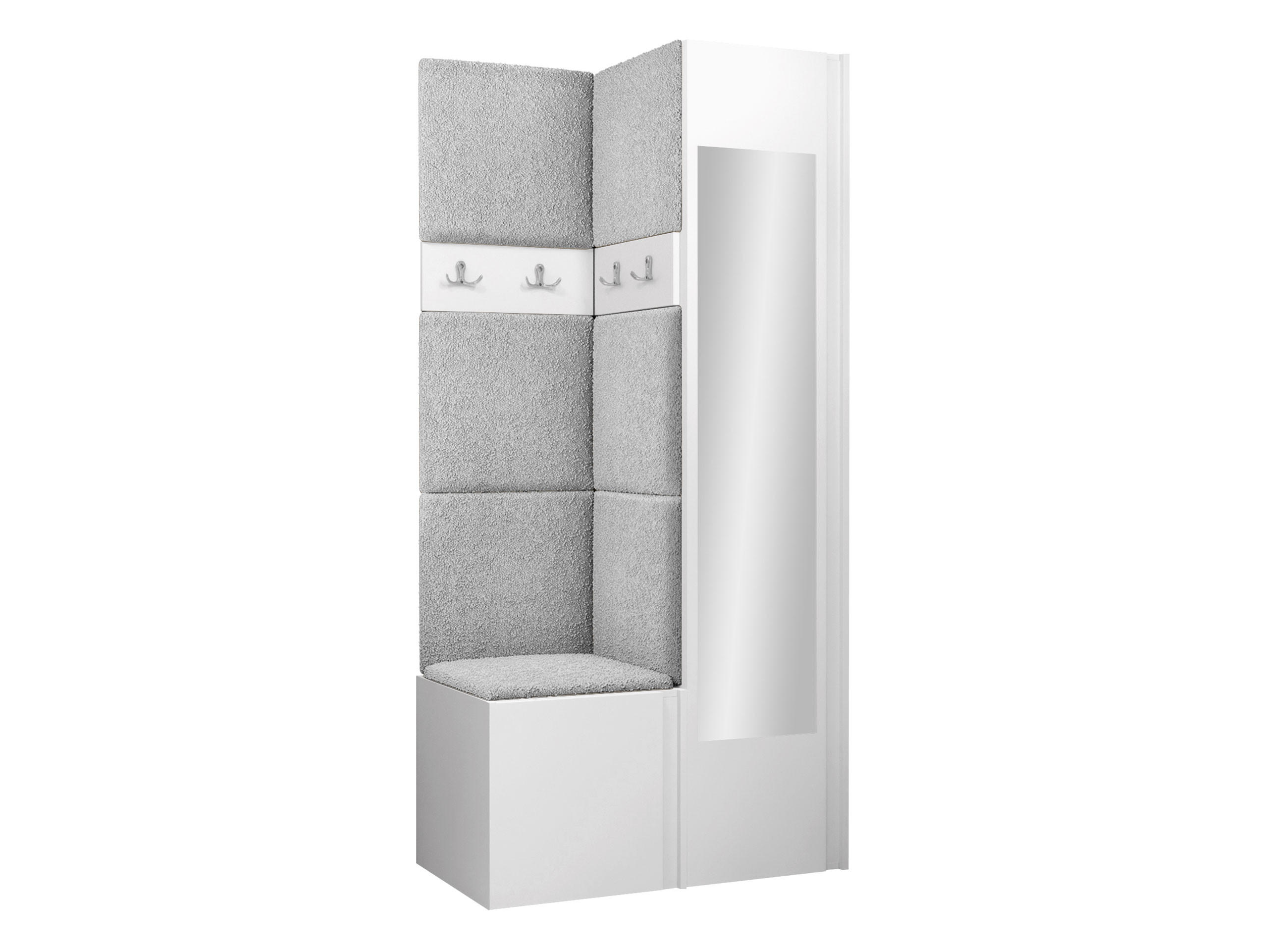 GARDEROBEN-SET Orion XXV - Hellgrau/Weiß, Holzwerkstoff/Kunststoff (82/186/46cm) - MIRJAN24