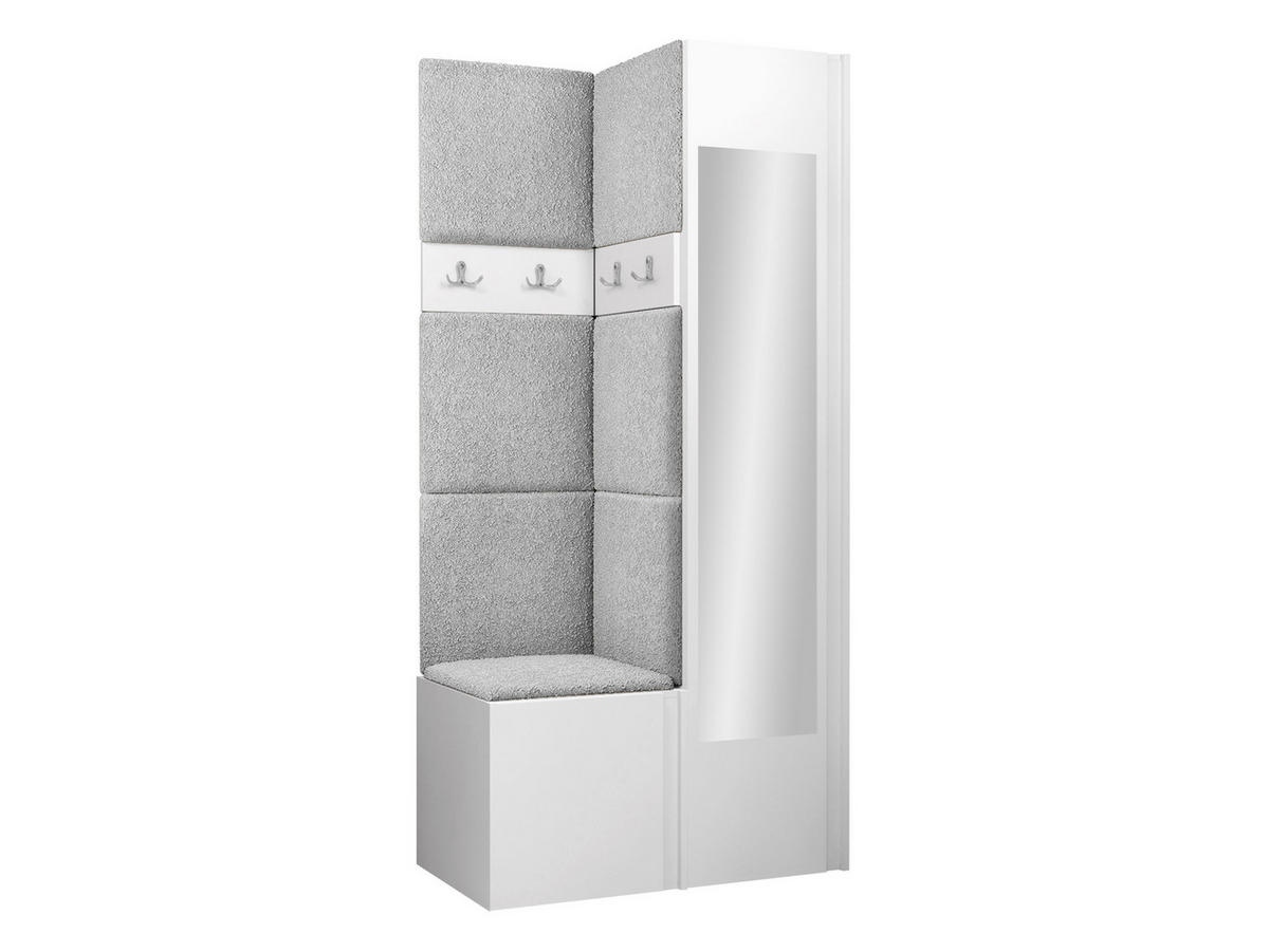 GARDEROBEN-SET Orion XXV - Hellgrau/Weiß, Holzwerkstoff/Kunststoff (82/186/46cm) - MIRJAN24