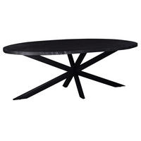 ESSTISCH oval aus Mangoholz 220cm, schwarz - Schwarz, Metall (220/100/76cm) - Giga Meubel