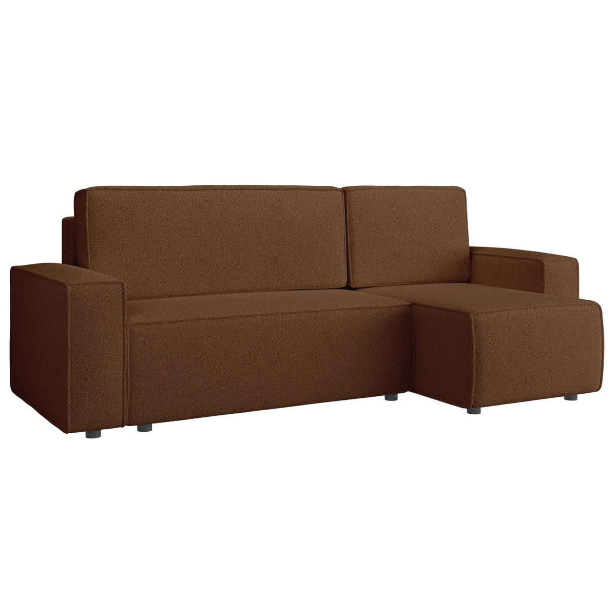 ECKSOFA Copertino Braun beidseitig montierbar - Schwarz/Braun, Kunststoff/Textil (244/145cm) - Selsey