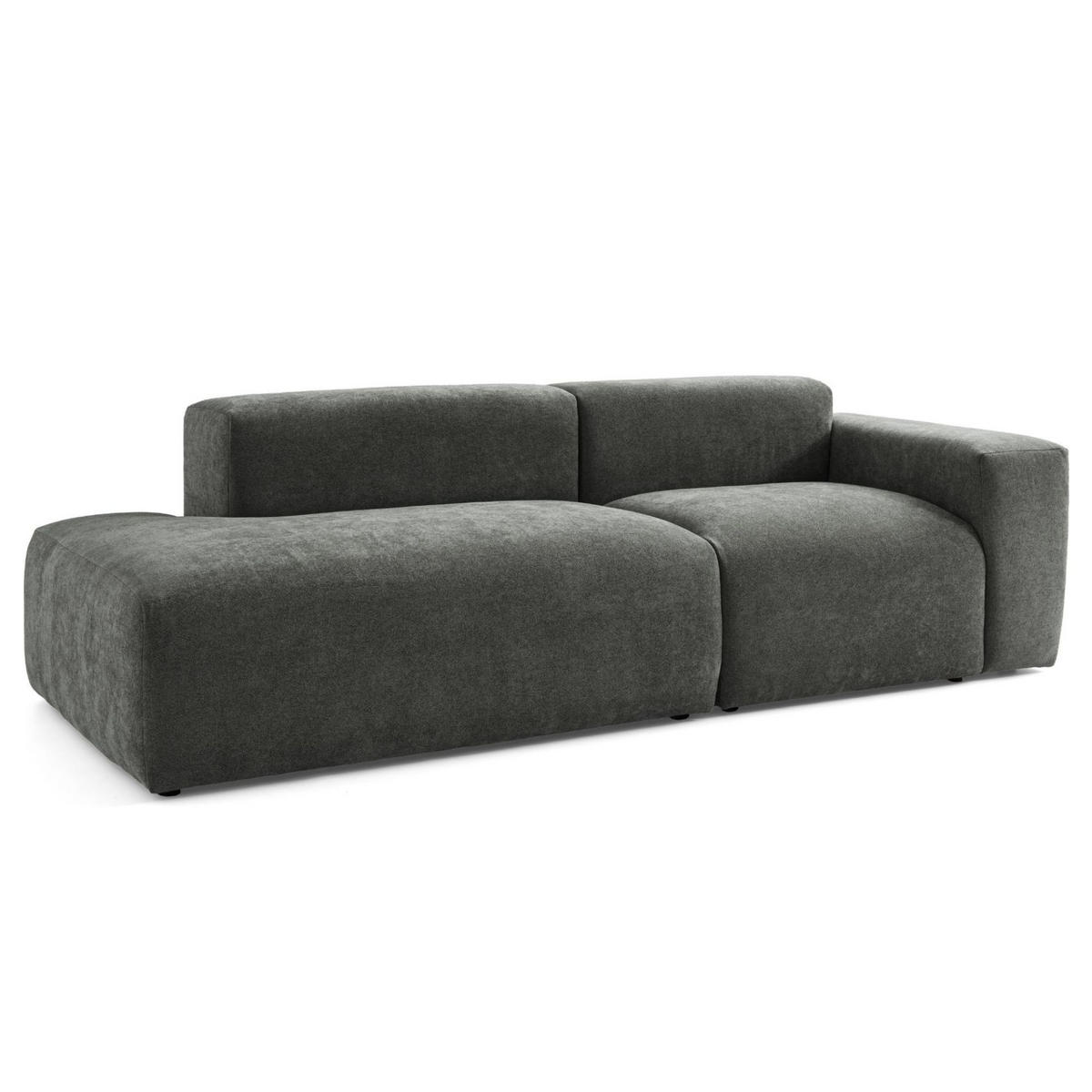 3-SITZER modulares Sofa HEAVEN SET 1 Links, Breite 255 cm Webstoff Dunkelgrau - Dunkelgrau/Schwarz, Holz/Kunststoff (255/71/102cm) - Muffo
