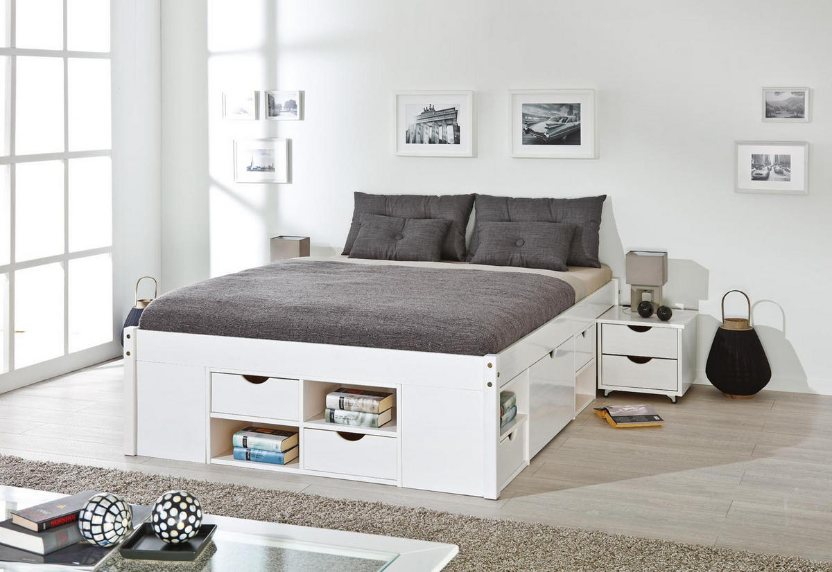 DOPPELBETT Till Weiß 180/200 cm - Weiß, Holz - ebuy24