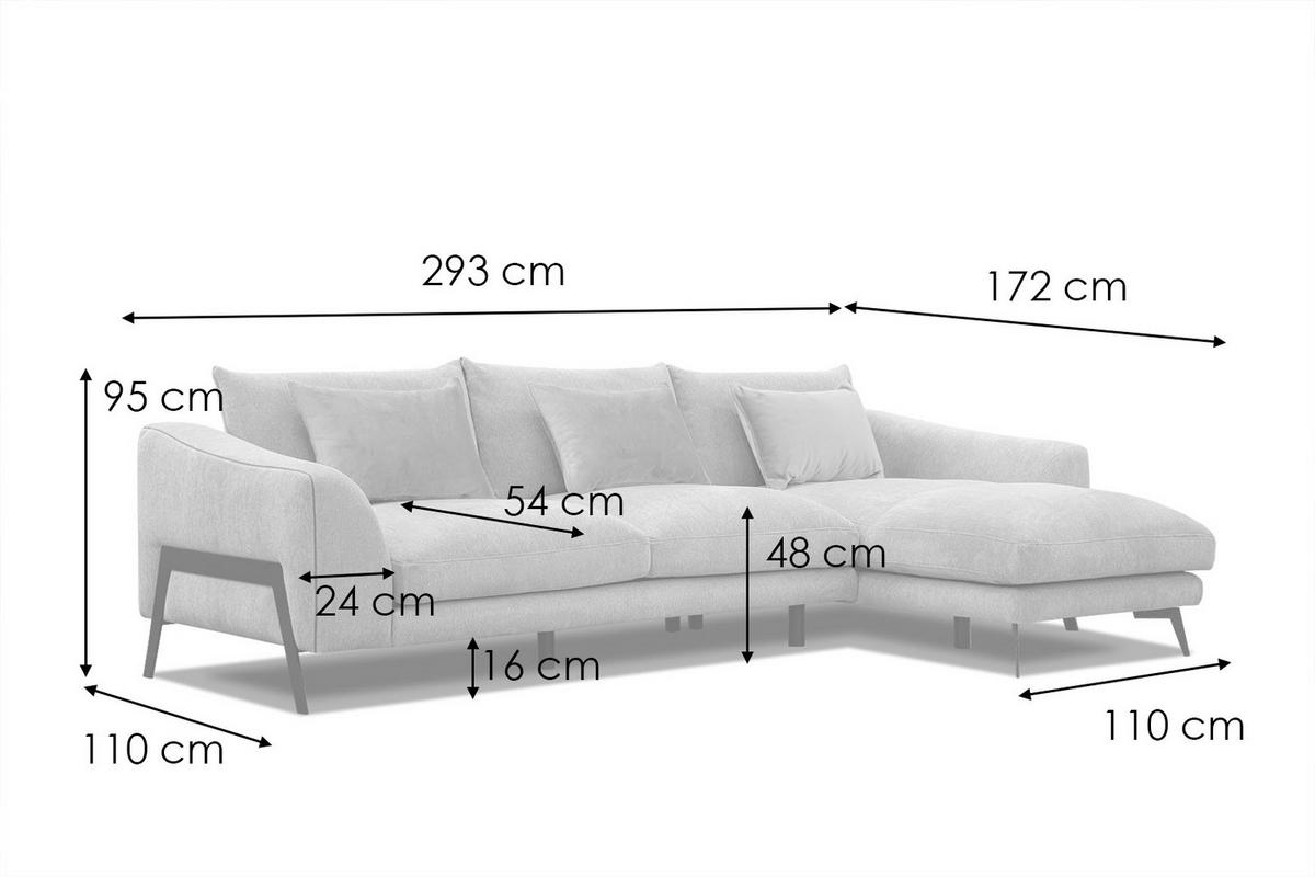 ECKSOFA WINTER 4-Sitzer, taupe - Taupe/Schwarz, Holzwerkstoff/Textil (293/172cm) - Courtois Laville
