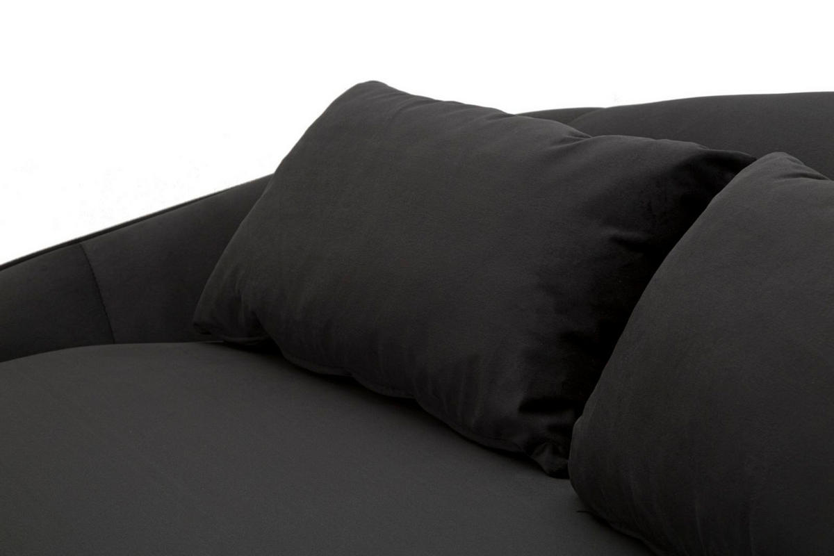 3-SITZER Sofa gepolstert Oslo - Schwarz - Schwarz, Holz/Kunststoff (84/68/185cm) - Pasmara