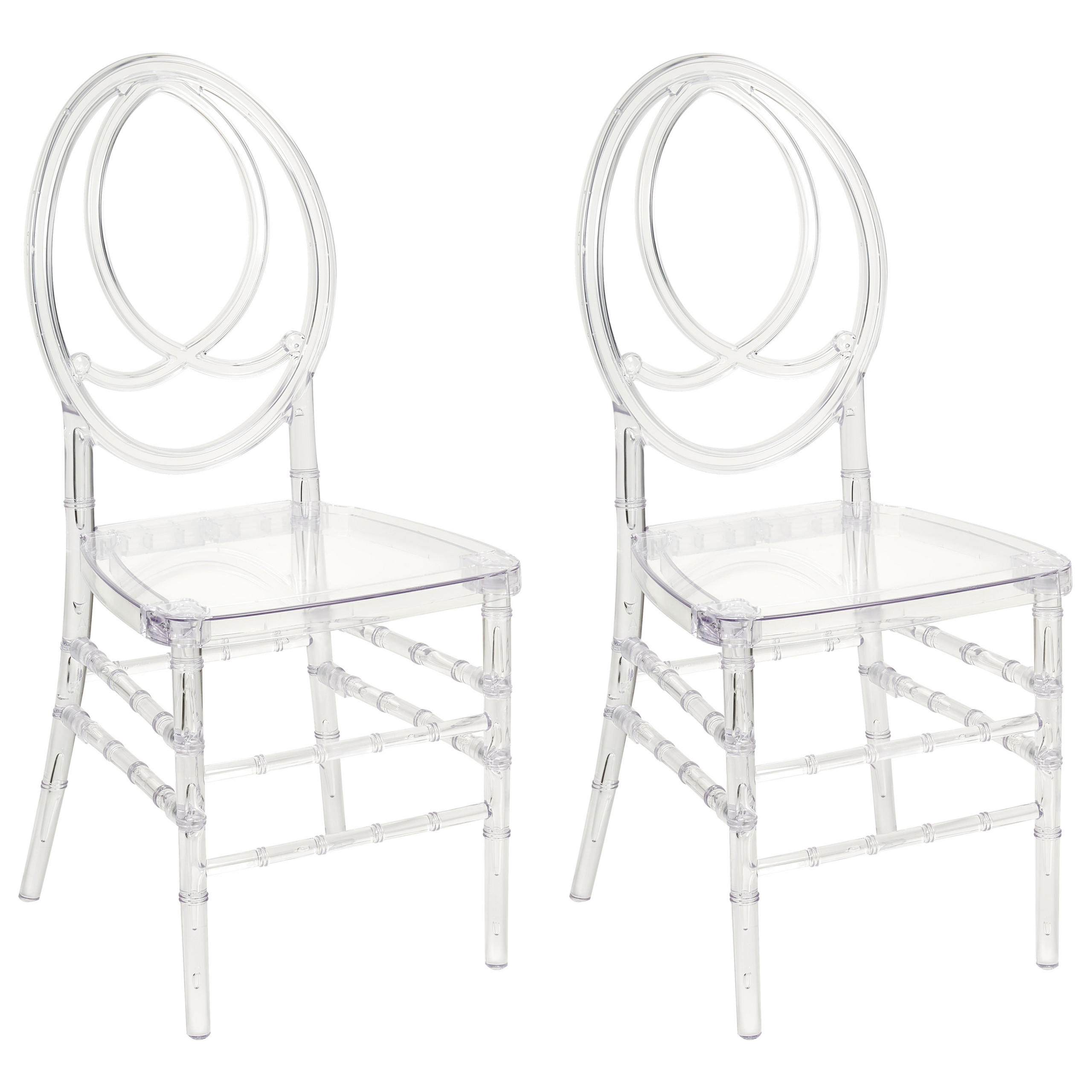 BANKETTSTUHL 2er-Set Transparent Midway - Transparent, Kunststoff (41/92/41cm) - Beliani