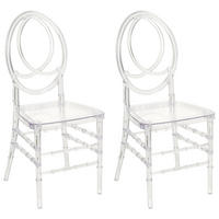 BANKETTSTUHL 2er-Set Transparent Midway - Transparent, Kunststoff (41/92/41cm) - Beliani