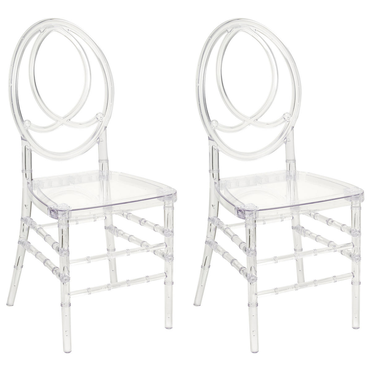 BANKETTSTUHL 2er-Set Transparent Midway - Transparent, Kunststoff (41/92/41cm) - Beliani