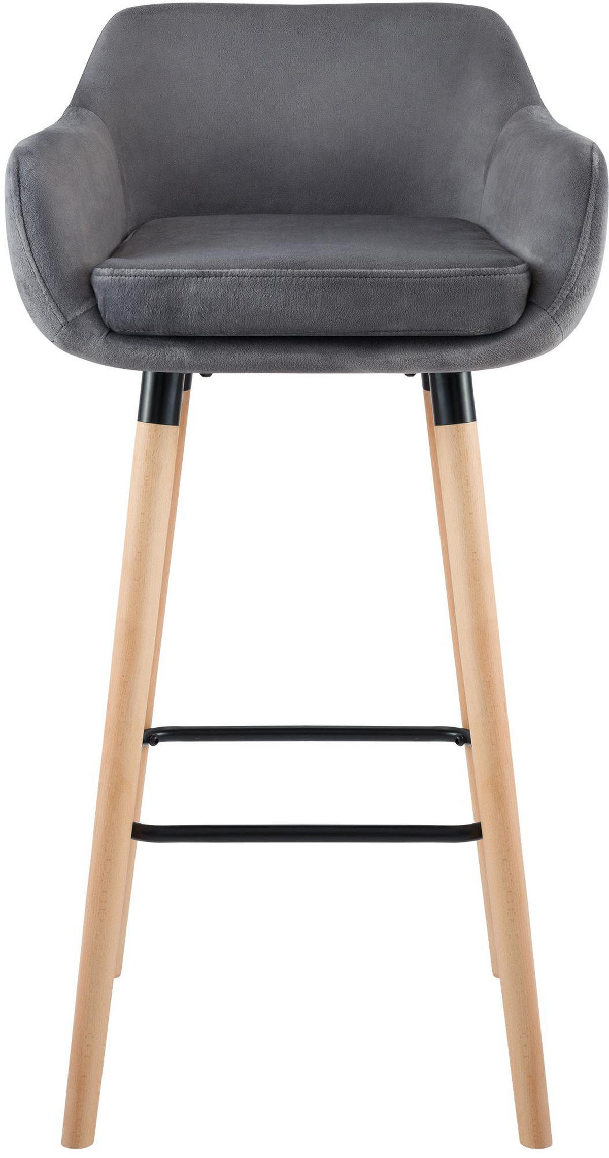 BARHOCKER 2er Set Mirid Samt Grau - Grau, Textil (55/99/46cm) - DELUKE