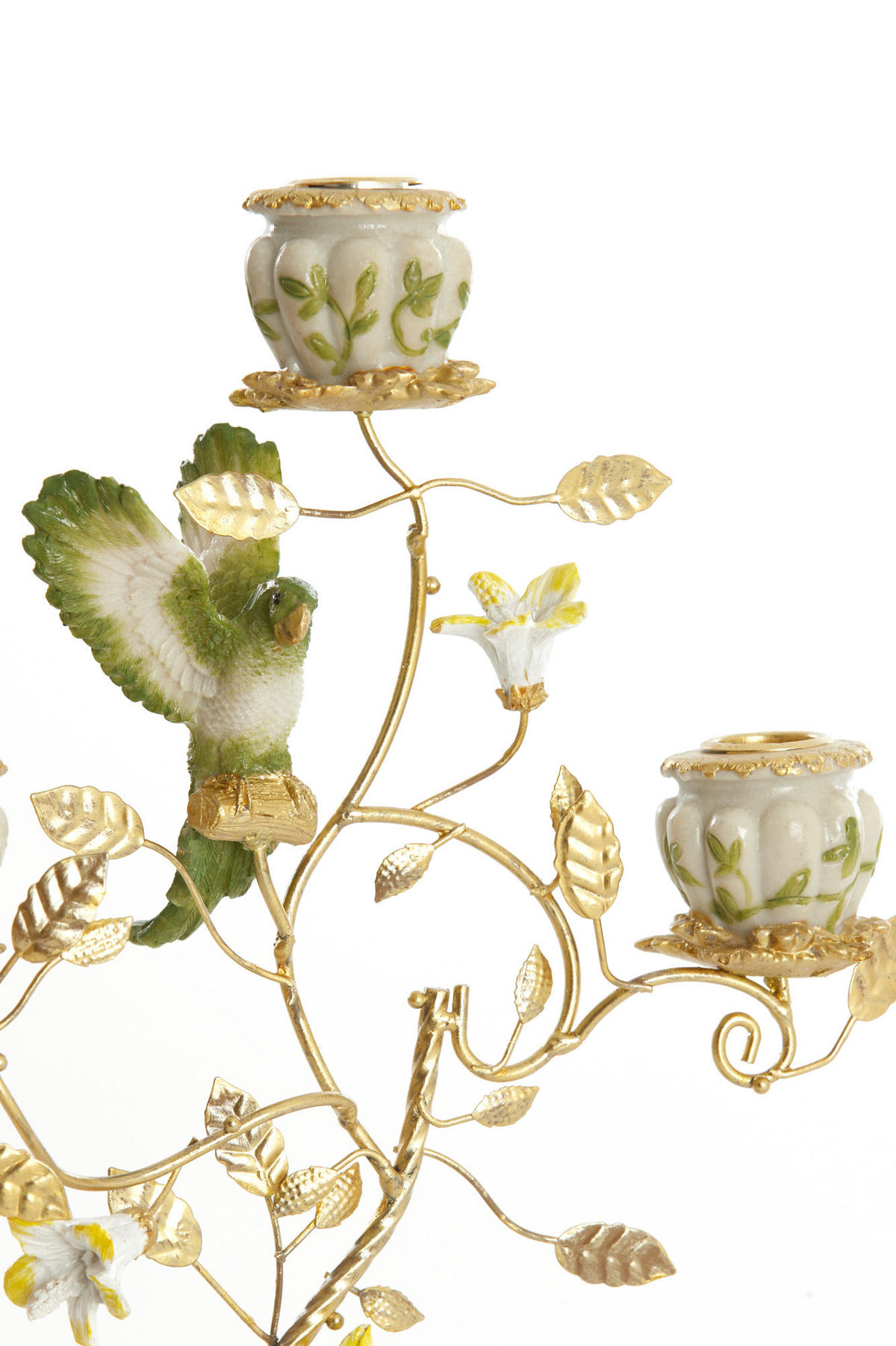 KERZENHALTER Papagei Weiß Ø26/37 cm - Weiß, Metall (13/37/26cm) - Light & Living