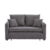 SCHLAFSOFA 136/200 cm aus Chenille mit Ausziehfunktion, Armlehnentaschen und 4 Kissen, Grau - Grau, Textil (139/83/73cm) - Redom