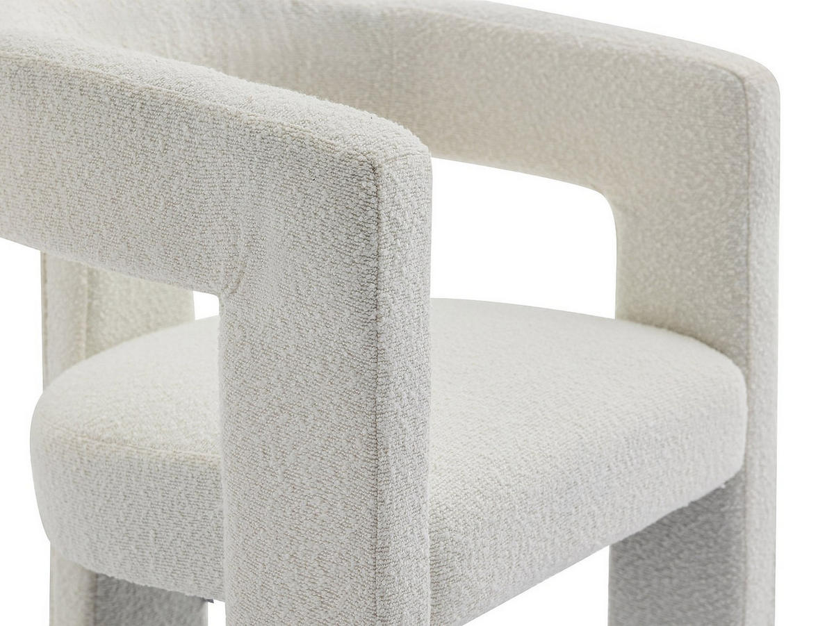 SESSEL mit gerader Rückenlehne - 1 -Sitzer - Polyester - weiß - FAVINA - Weiß, Textil (64/75/59cm) - Vente-Unique