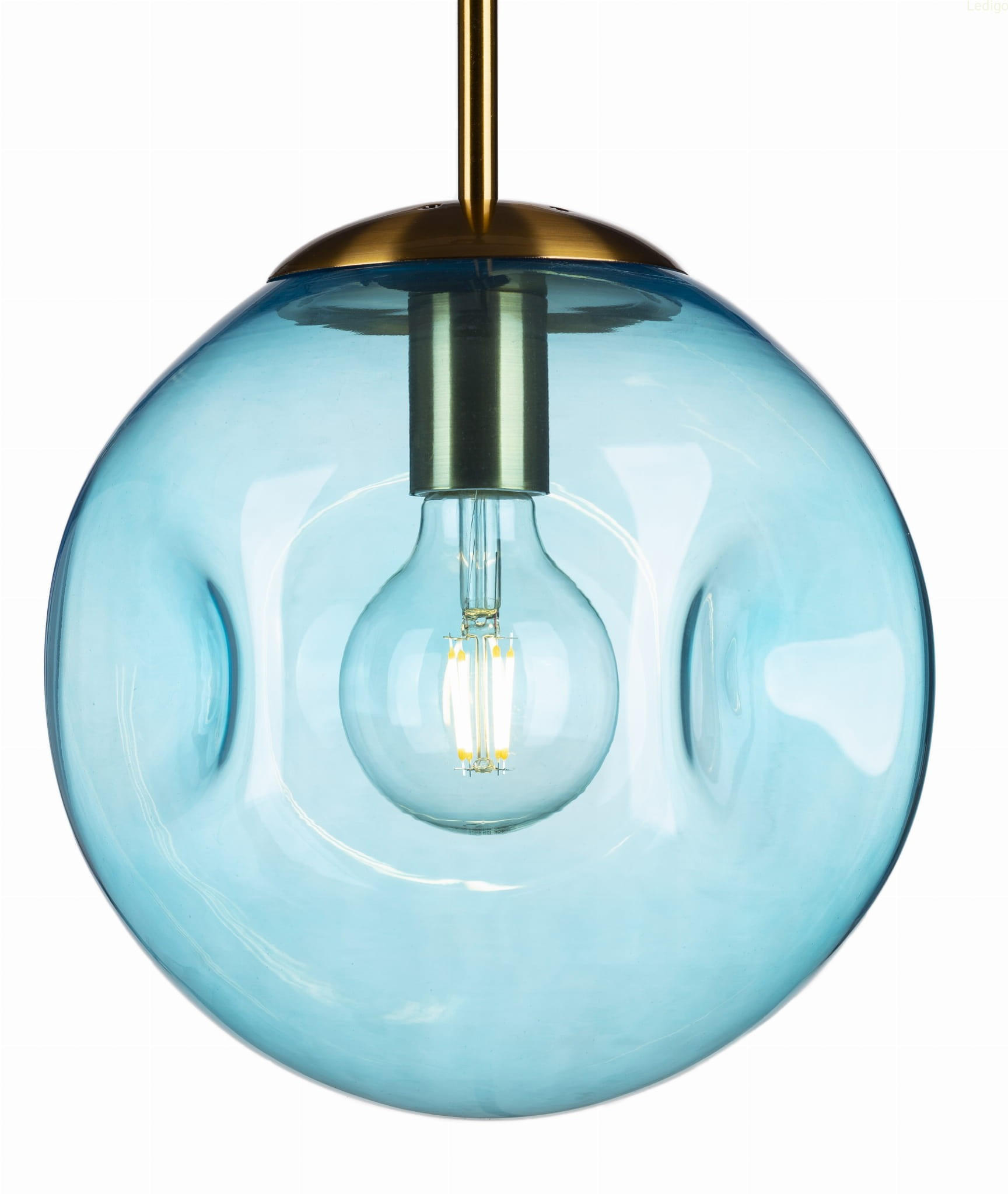 PENDELLEUCHTE Rome Lava - Blau/Transparent, Glas/Metall (25/25/118cm) - kiki design